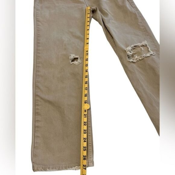 Free People We The Free Jeans Womens Size 30 High Rise Tapered Khaki Distressed - Picture 8 of 12